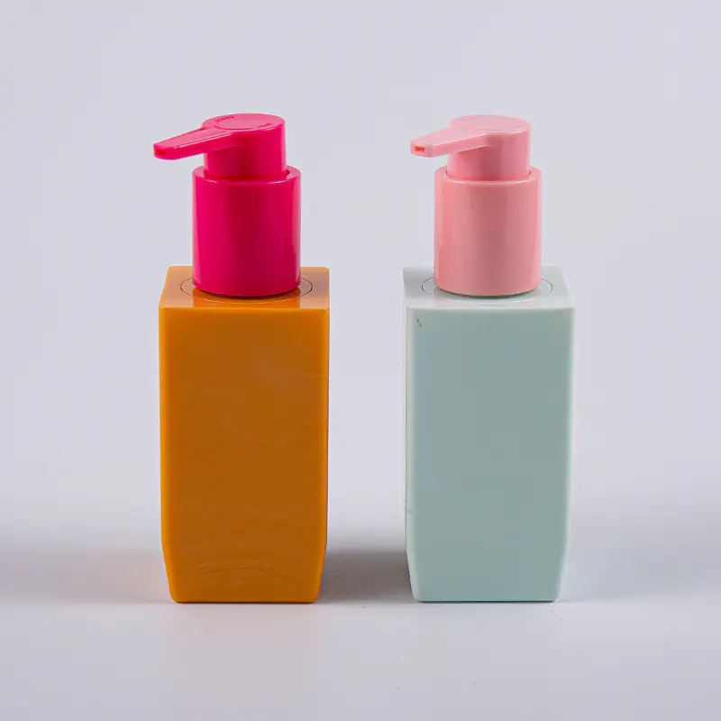 Multiple Color Option Square Shape 50ml PETG Thick Wall Lotion Bottle na May Plastic Pump 