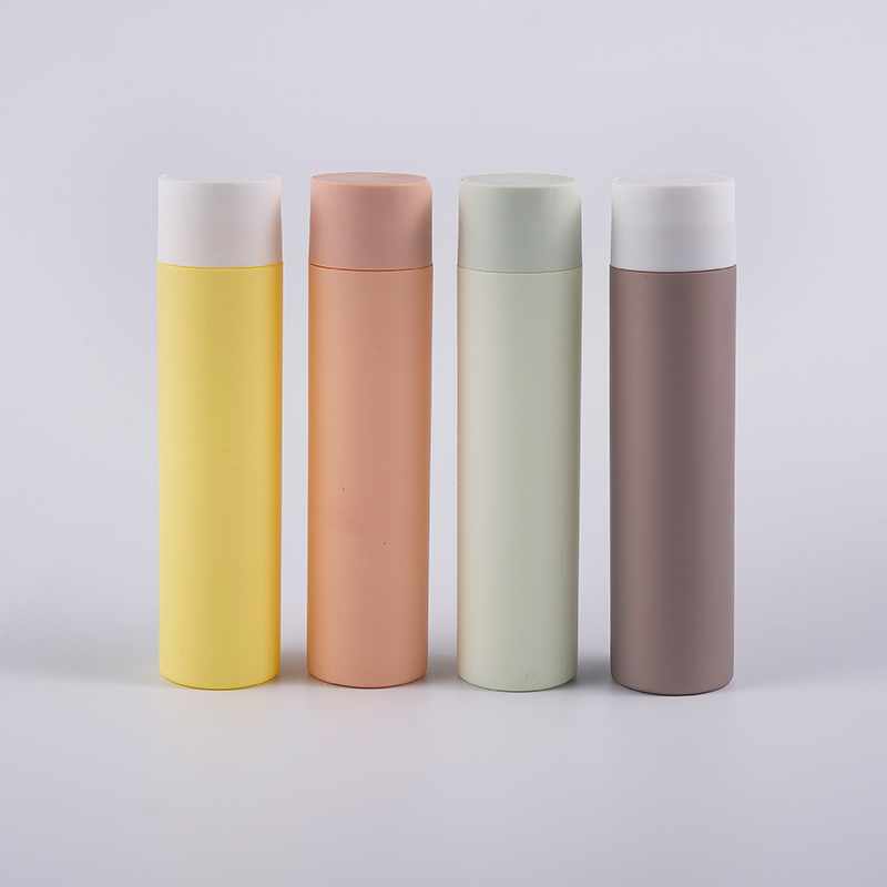 Maramihang Kulay na Soft Touch Round Shape 250ml Cleansing Bottle na May Disk Cap