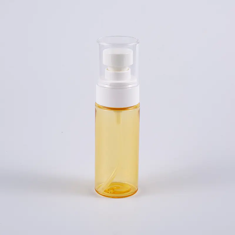 Semi-Transparent na Color Round Shape 50ml PETG Thick Wall Lotion Bottle na May Plastic Sprayer Pump 