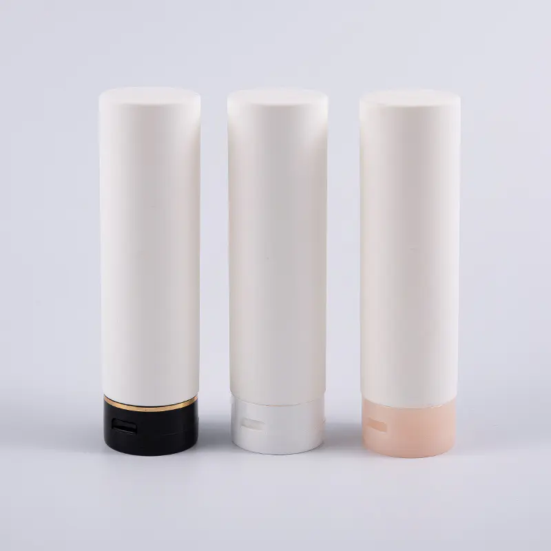 White Soft Touch Round Inverted 180ml PE Hair Conditioner Cleansing Bottle na May Flip Top Cap