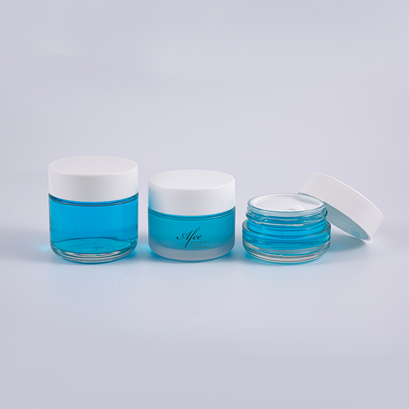 Transparent na Round Shape PETG 80g Thick Wall Cream Jar na May Puting Screw Cap