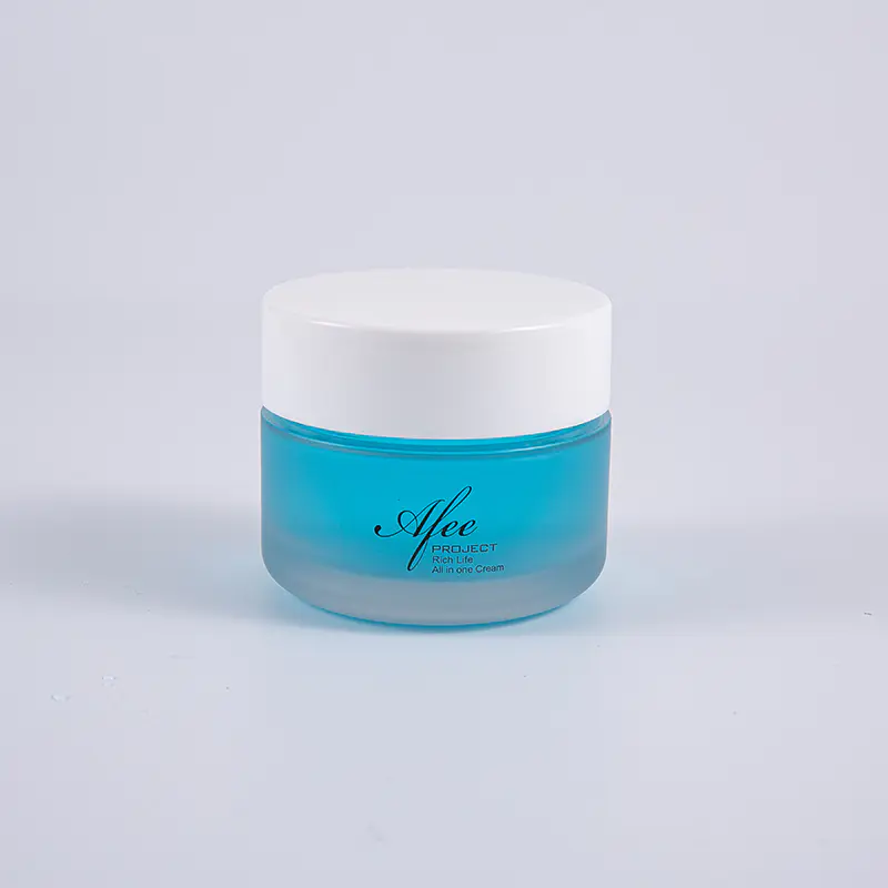 Transparent na Round Shape PETG 80g Thick Wall Cream Jar na May Puting Screw Cap