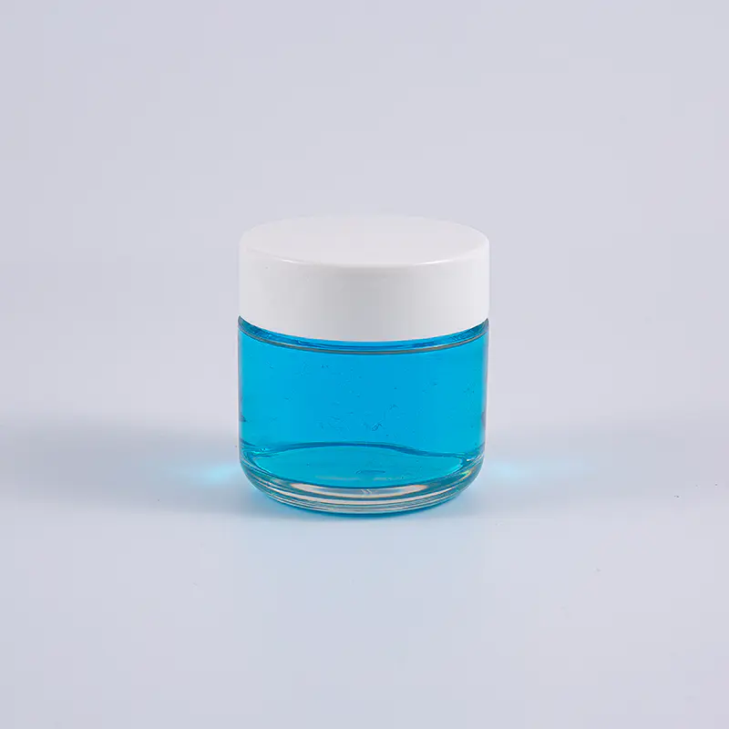 Transparent na bilog na hugis PETG 120g Thick Wall Cream Jar na May Puting Screw Cap