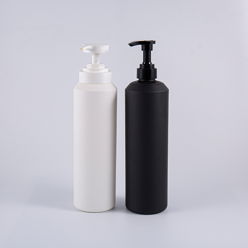 Puti At Itim na Soft Touch Round Malaking Sukat 1000ml PE Cleansing Pump Bottle