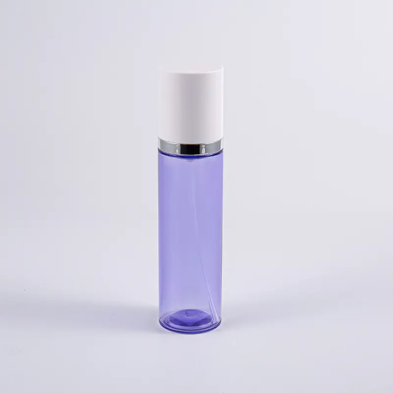 Kulay Lila 35ml Round Serum Lotion Bote na May Aluminum Pump
