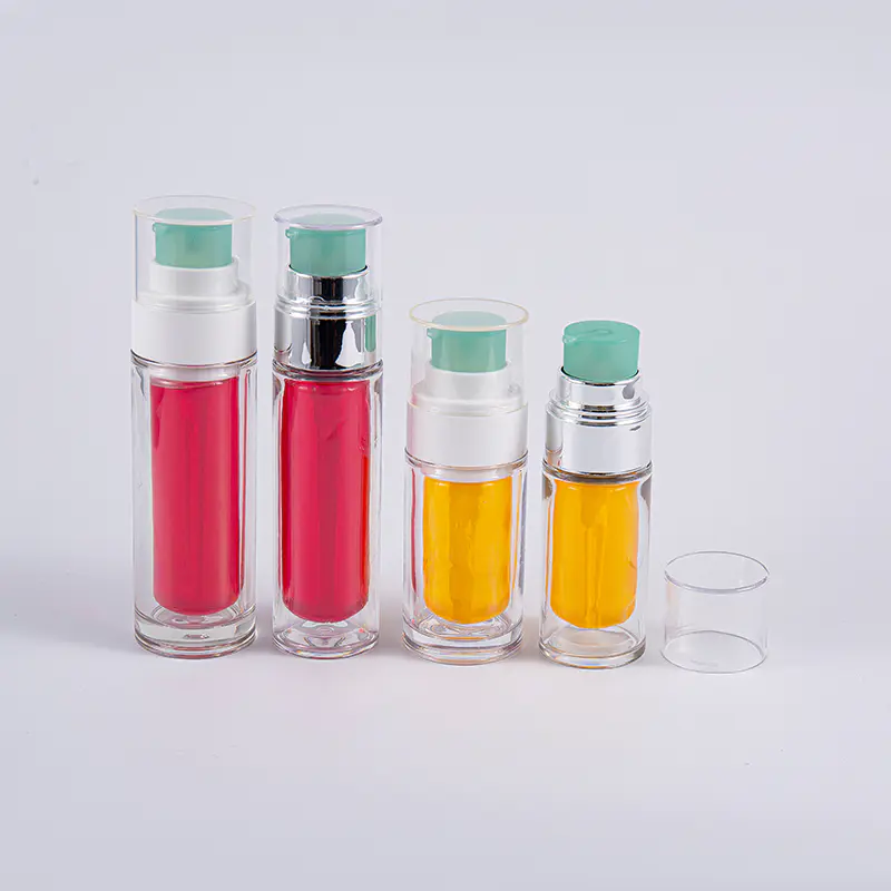 I-clear ang PETG Bottle na May Multi-Layer Composite Inner Bag 30ml 50ml Vacuum Bottle na May Pump