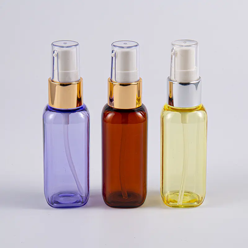 Gumamit ng 50ml Petg Square Shape Bottle na May Pump sa Paglalakbay