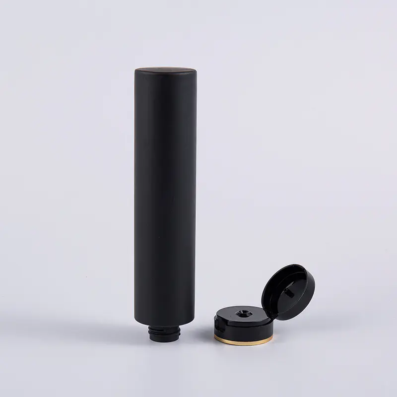 Black Soft Touch Round Inverted 250ml PE Hair Conditioner Cleansing Bottle na May Flip Top Cap